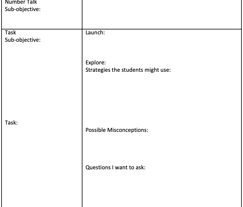Math Block Lesson Plan
